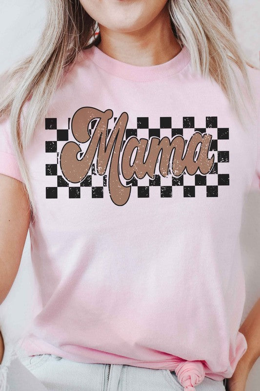 CHECKERED RETRO MAMA Graphic Tee