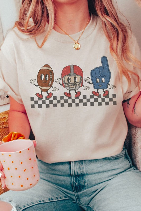 CHECKER FOOTBALL VIBES Graphic Tee