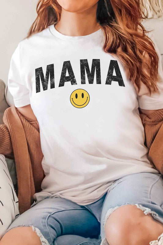 MAMA HAPPY FACE GRAPHIC TEE