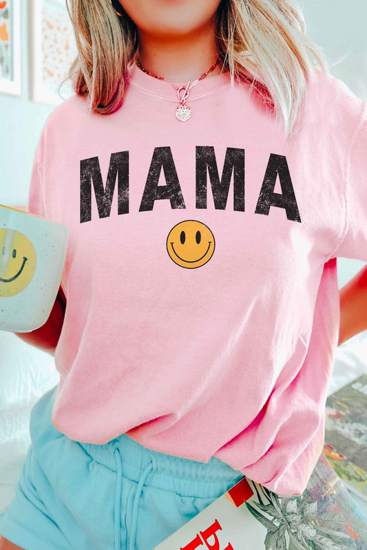 MAMA HAPPY FACE GRAPHIC TEE