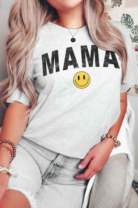 MAMA HAPPY FACE GRAPHIC TEE