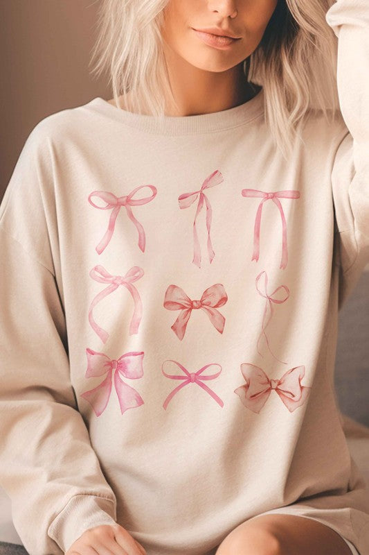 PINK BOWS Graphic Sweatshirt