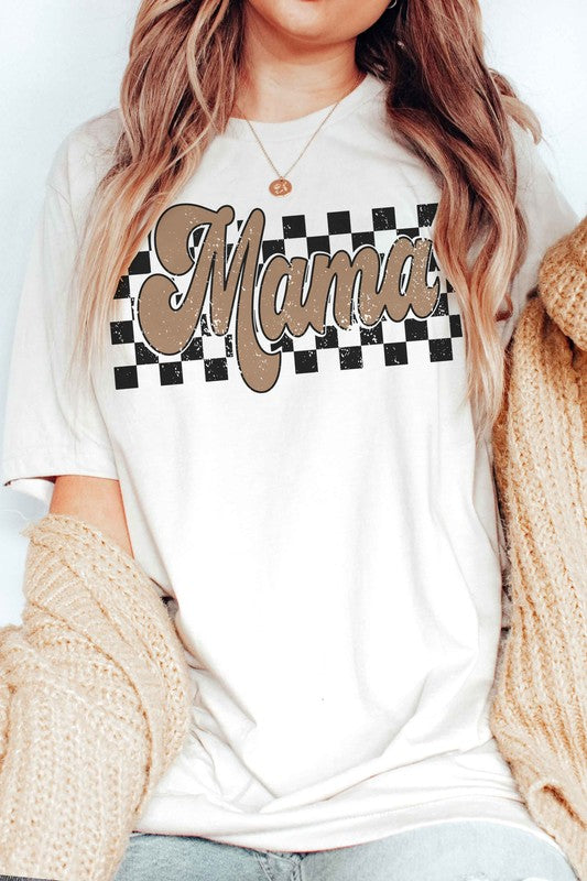 CHECKERED RETRO MAMA Graphic Tee